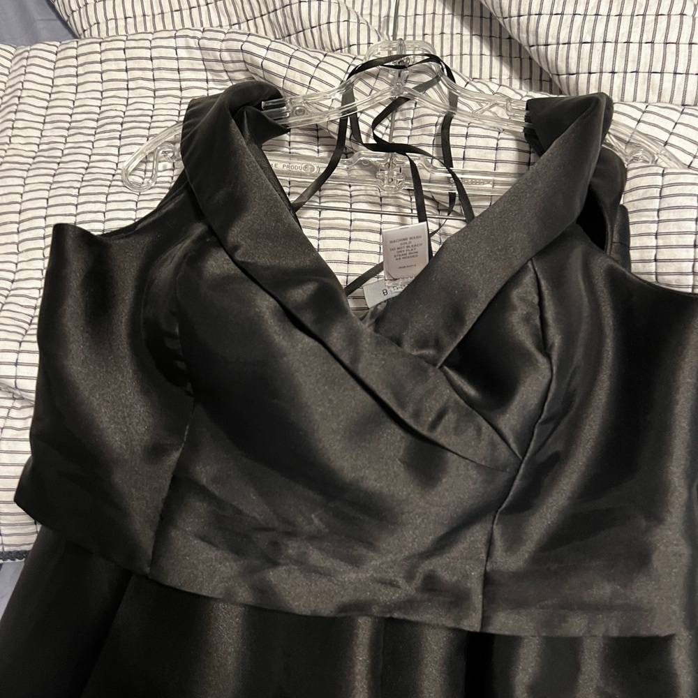 B Darlin Elegant Black Satin Gown
